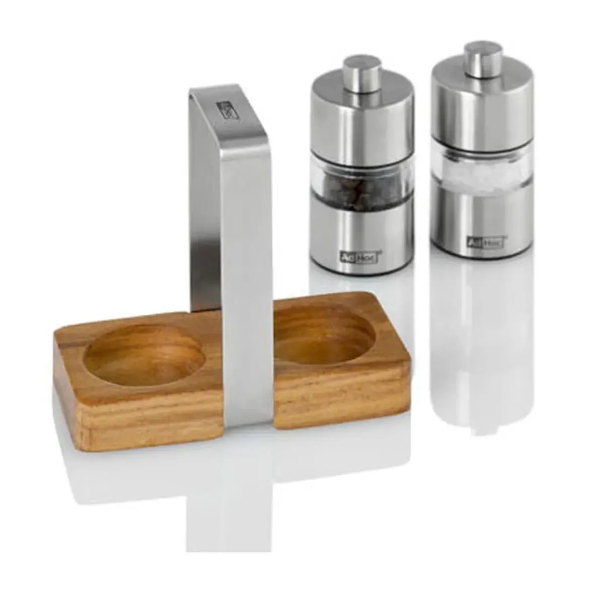 Adhoc Pfeffer- und Salzmühle Menage 3-tlg. Minimill silber