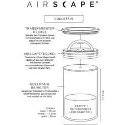 Airscape Kaffeedose 500 g 18 cm weiß