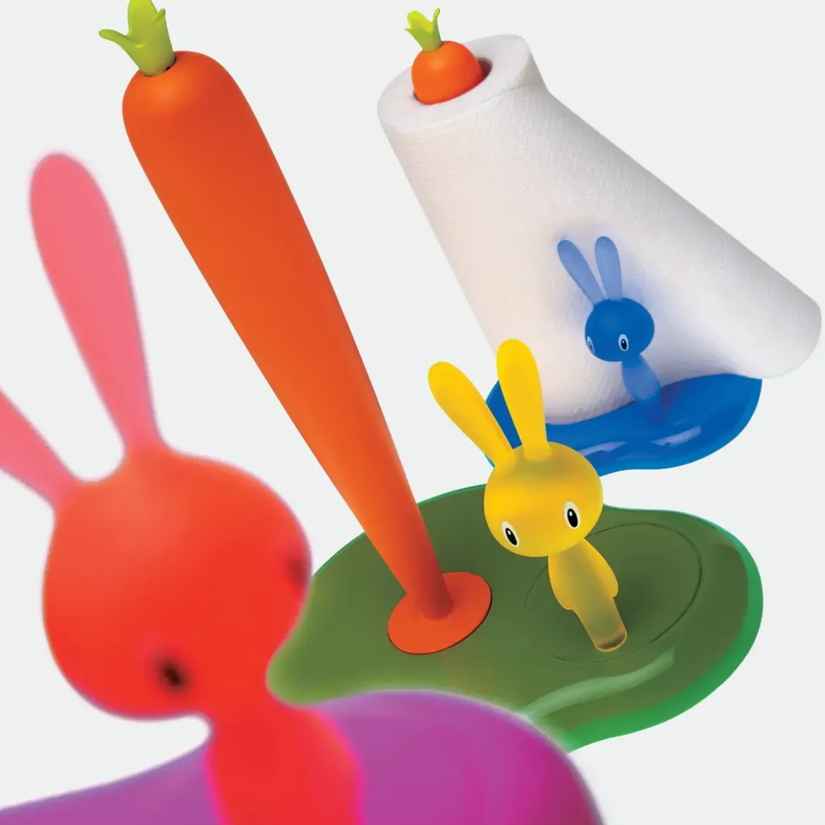 Alessi Küchenrollenhalter grün H. 29,4 cm Bunny & Carrot