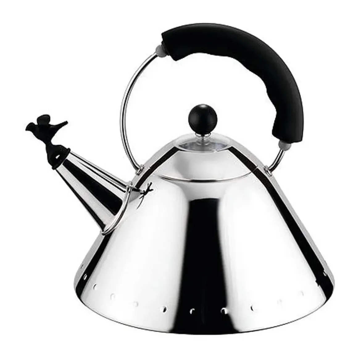 Alessi Wasserkessel m.Vogelflöte Michael Graves Black Edition