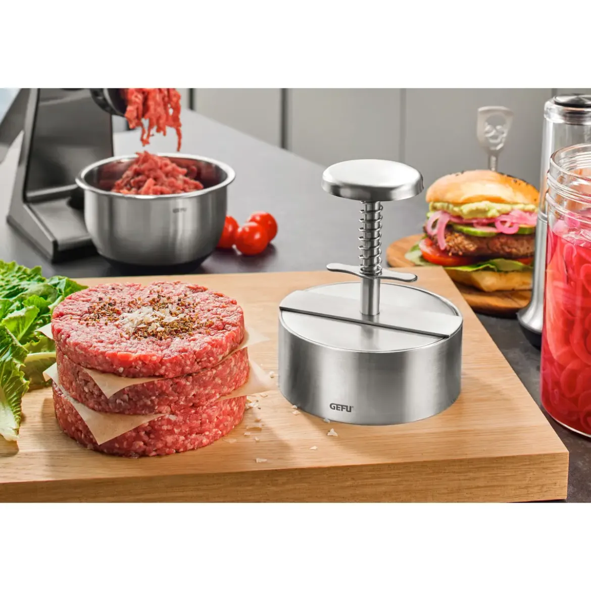 Gefu Profi-Hamburgerpresse Pätti 11 cm silber