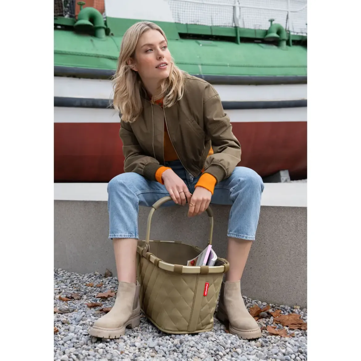 Reisenthel Einkaufskorb Carrybag Frame 48x28x29 cm Rhombus Olive