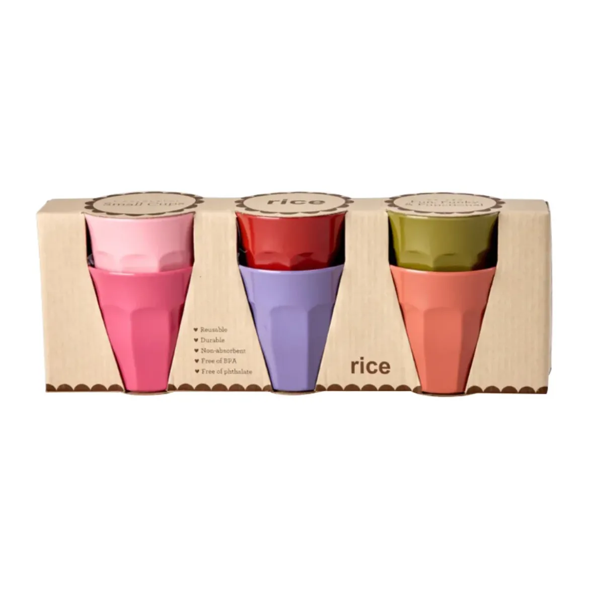 Rice Melamin-Becher Solid Color 250ml 6er-Pack