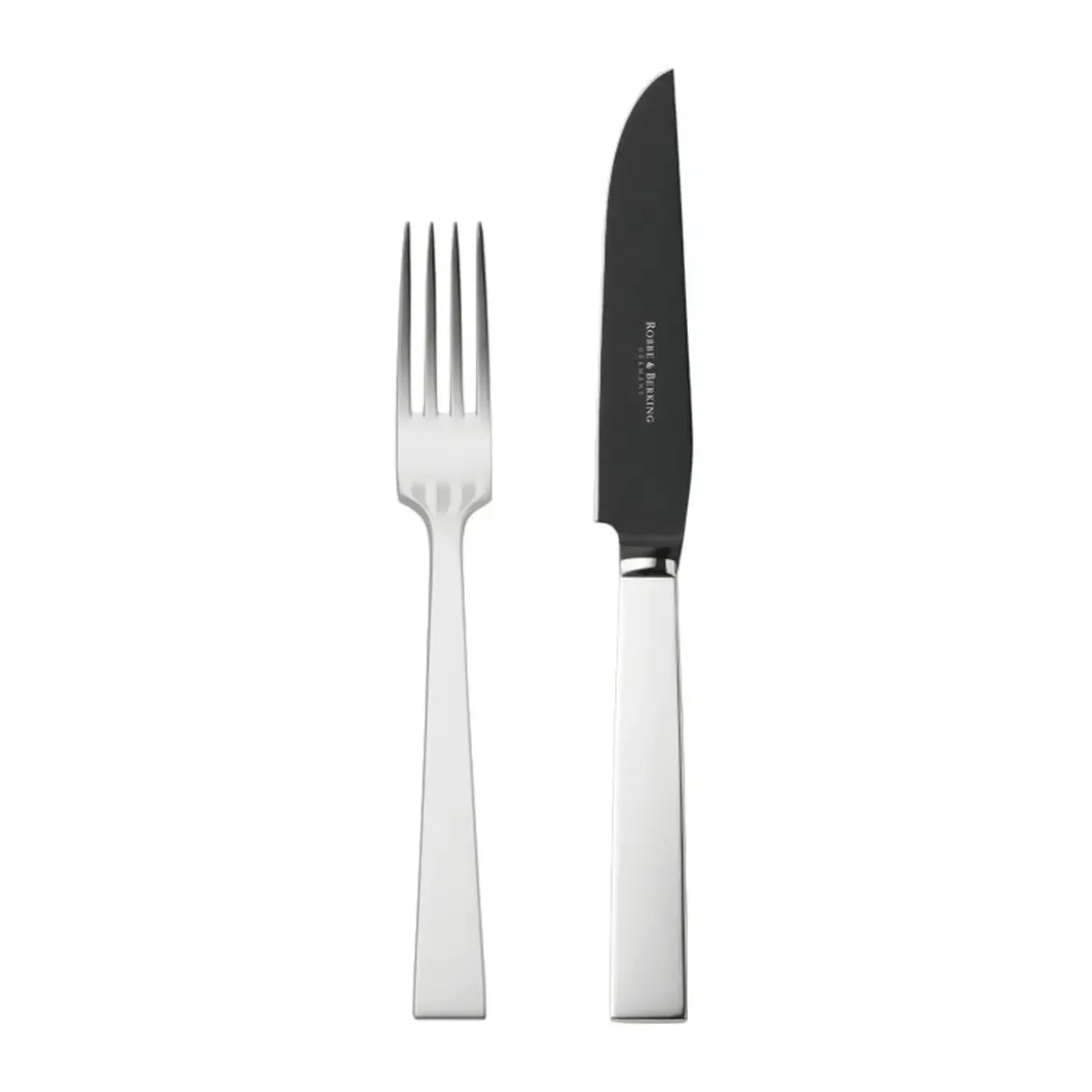 Robbe & Berking Grill-Set Frozen Black 7-tlg. Riva 150 g versilbert