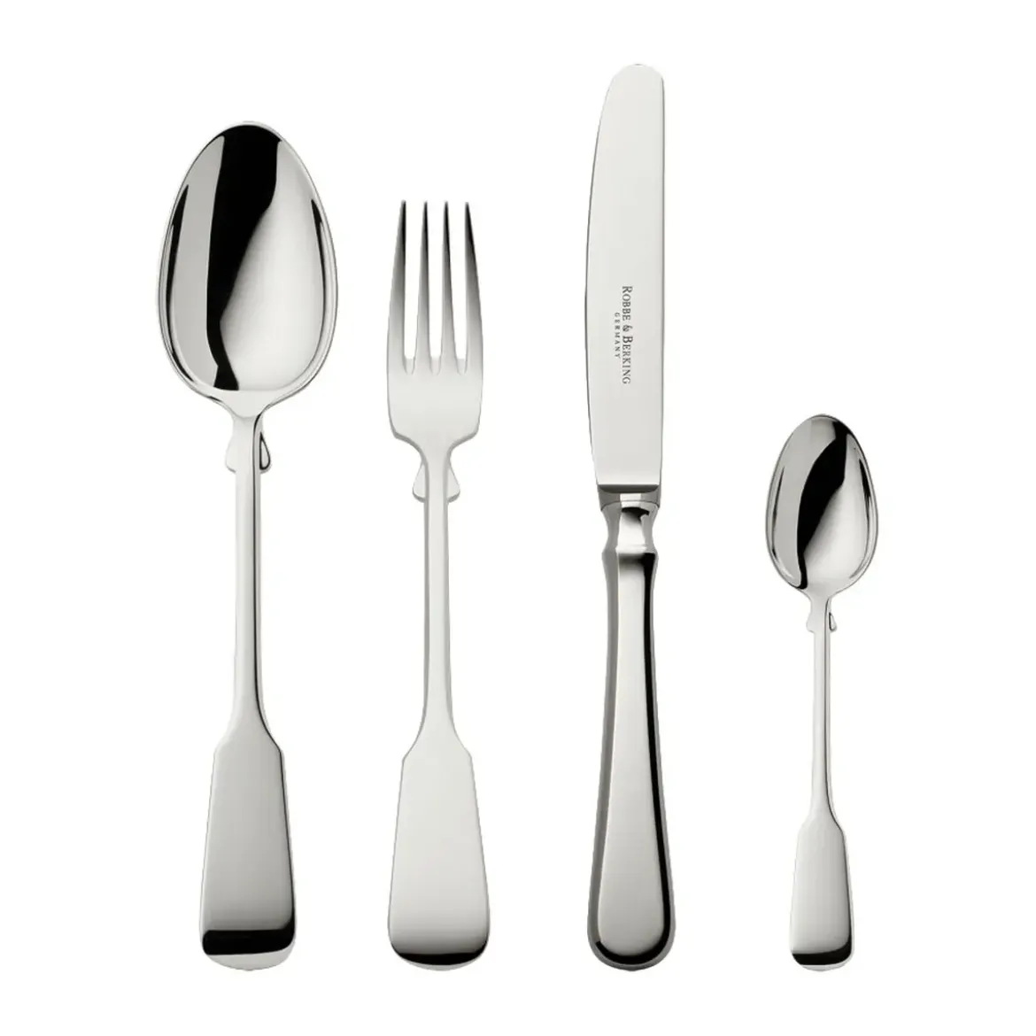 Robbe & Berking Menübesteck-Set 4-tlg. Spaten 150 g versilbert