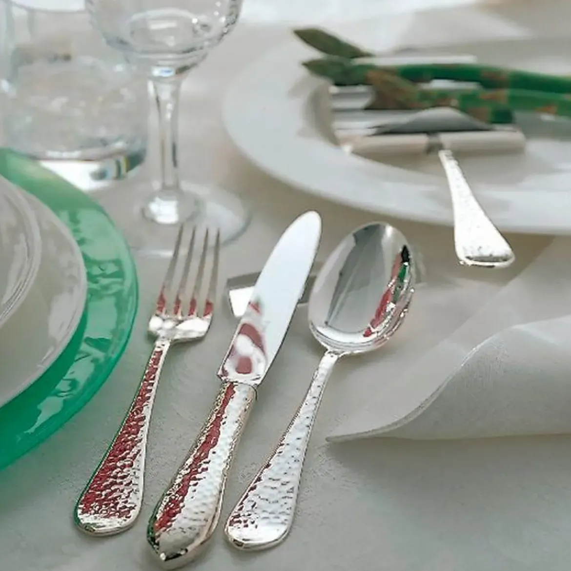 Robbe & Berking Menübesteck-Set 30-tlg. Martelé 150 g versilbert