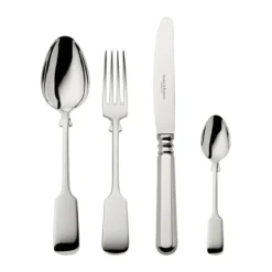 Robbe & Berking Menübesteck-Set 4-tlg. Alt-Spaten 925 Sterlingsilber