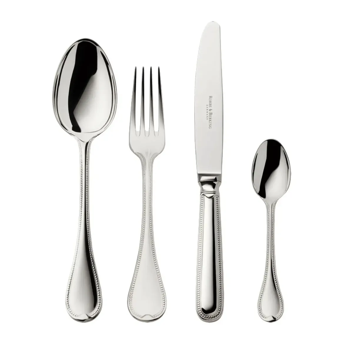 Robbe & Berking Menübesteck-Set 4-tlg. Französisch-Perl 925 Sterlingsilber