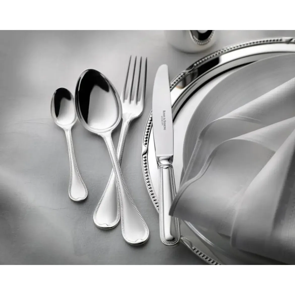 Robbe & Berking Menübesteck-Set 4-tlg. Französisch-Perl 925 Sterlingsilber