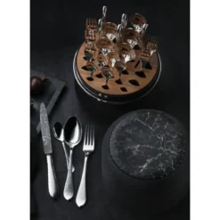 Robbe & Berking The Box - Martelé 150 g versilbert inkl. 24-tlg Besteckset Marble Cut