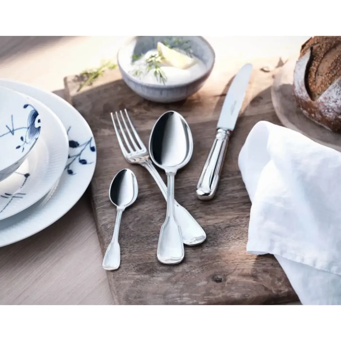 Robbe & Berking 4 tlg. Garnitur Alt Faden 150 g versilbert
