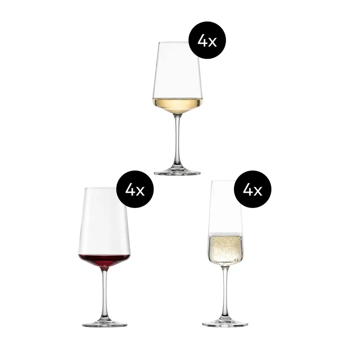 Schott Zwiesel Gläser-Set 12-tlg. MioVino mit Moussierpunkt klar