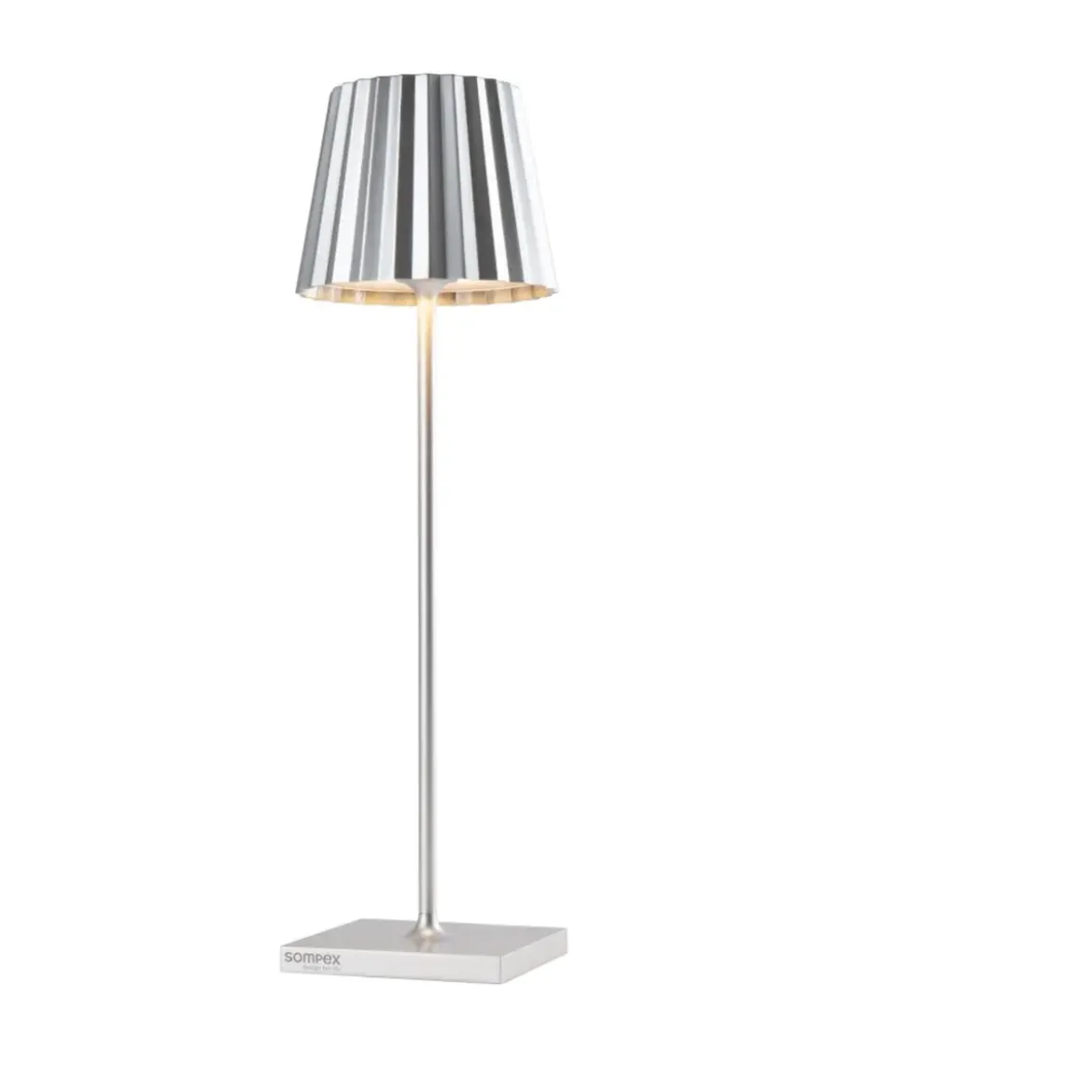 Sompex Akku-Tischleuchte 38 cm 2,4 W Troll 2.0 silber