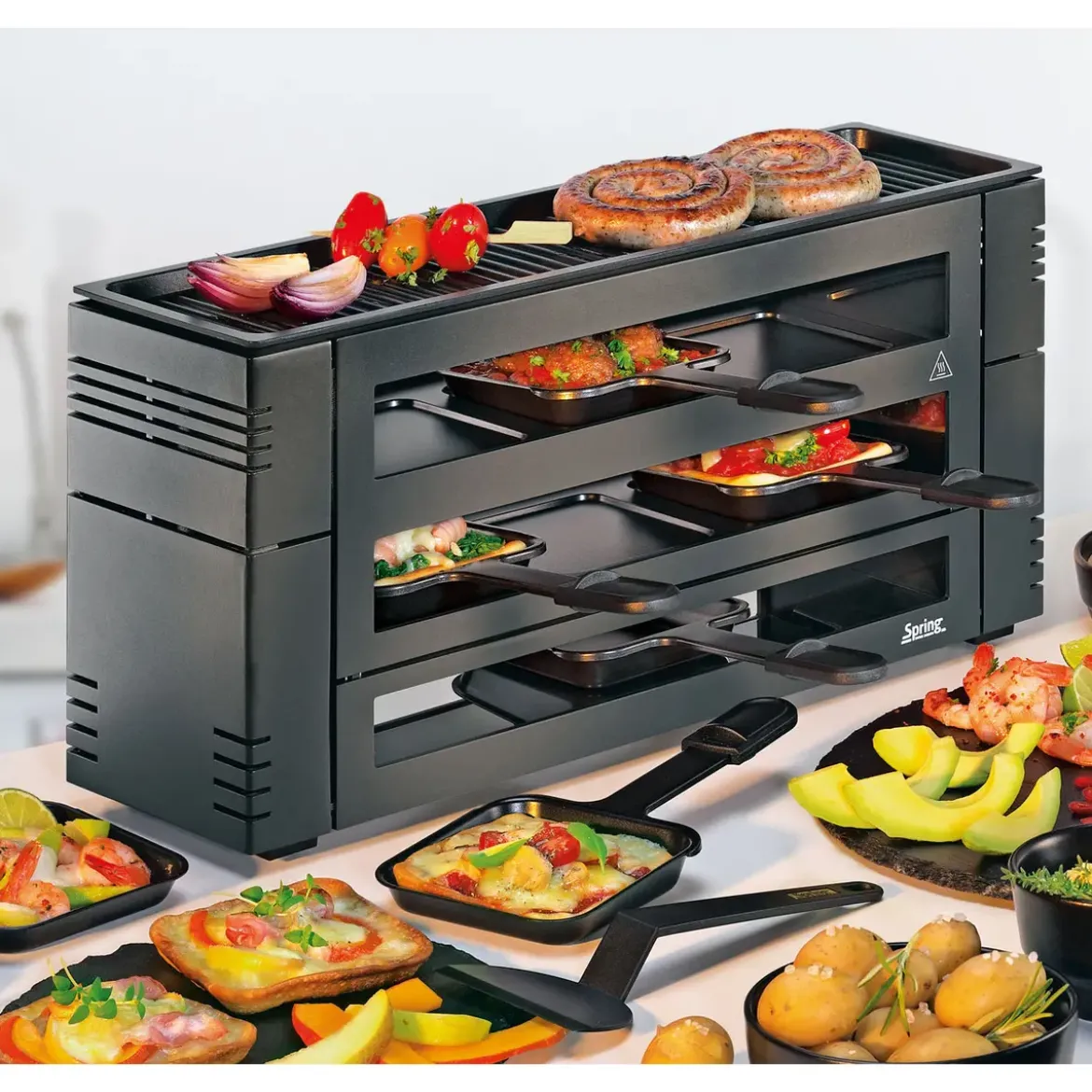 Spring Raclette Pizza für 6 46x22x16 cm schwarz