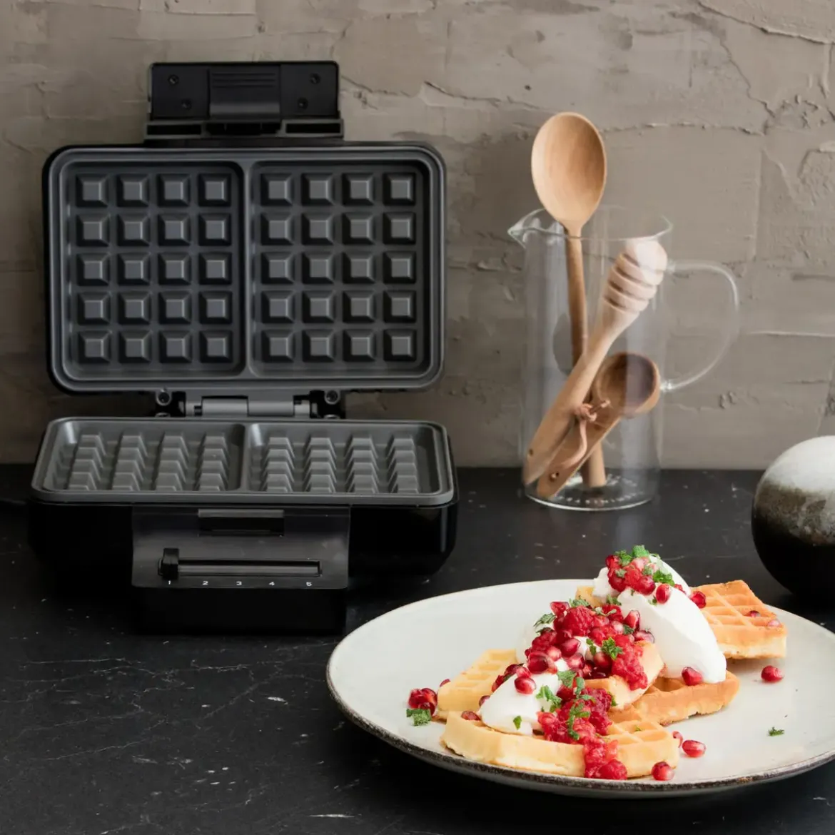 wilfa Gaufres-Waffeleisen 1000 W schwarz